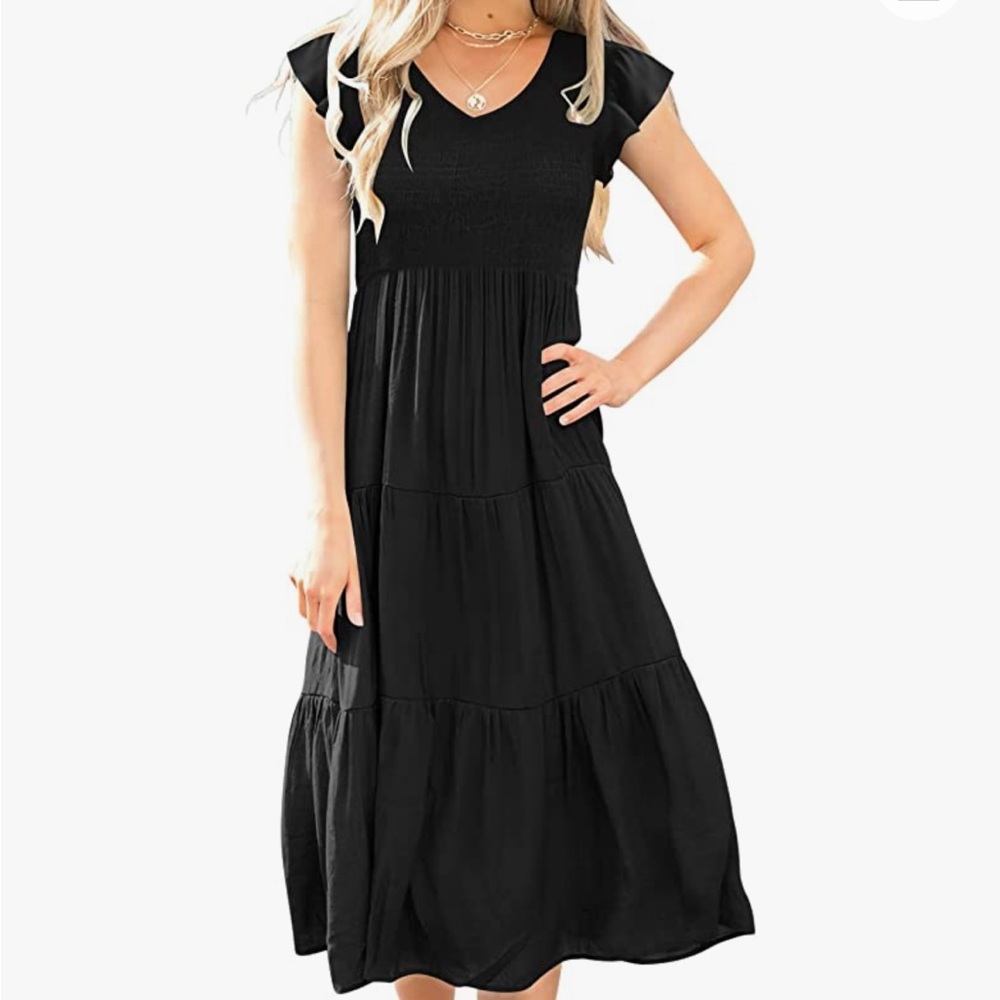 Black midi dress